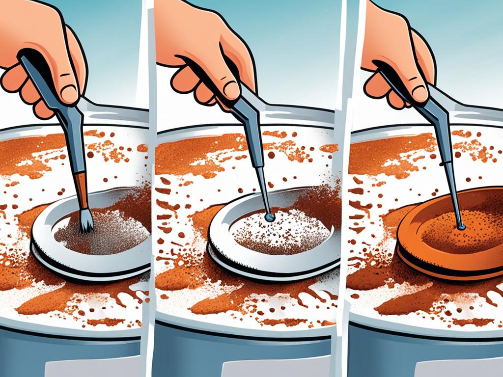 Baking soda paste for rust removal