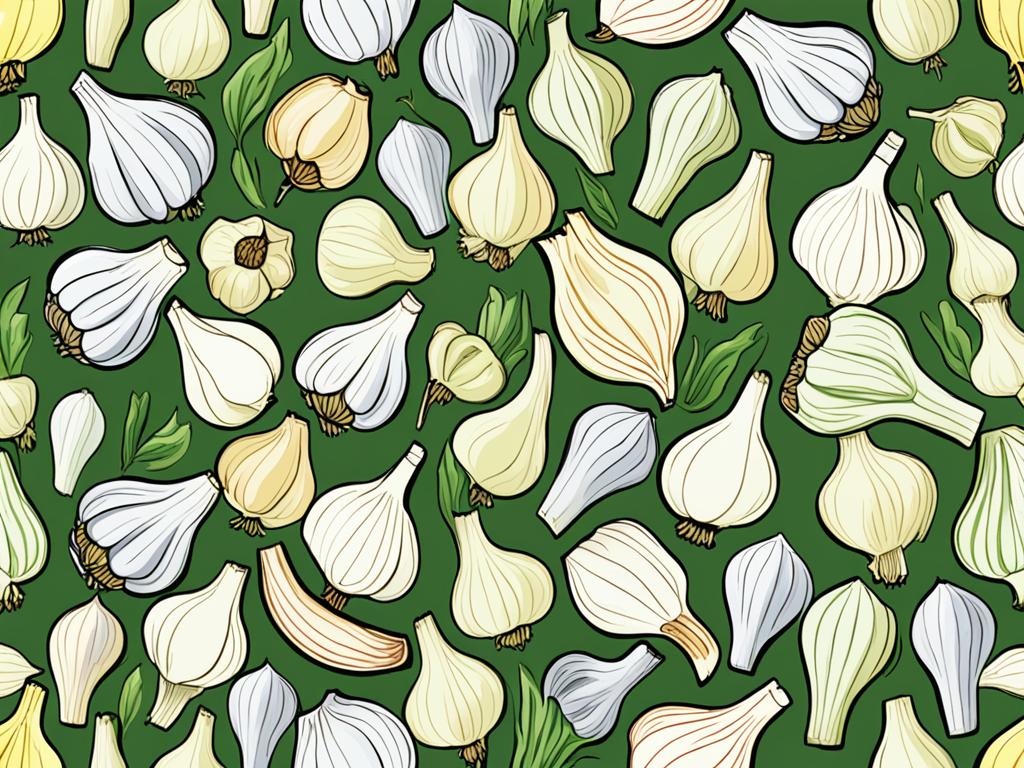 Diverse garlic varieties