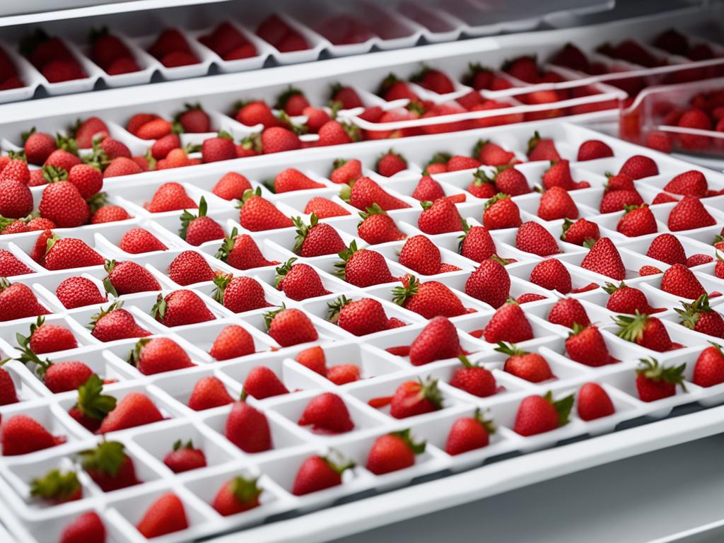 Flash freeze strawberries