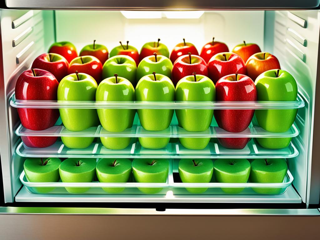 Fresh Apples in a Fridge Crisper Drawer
