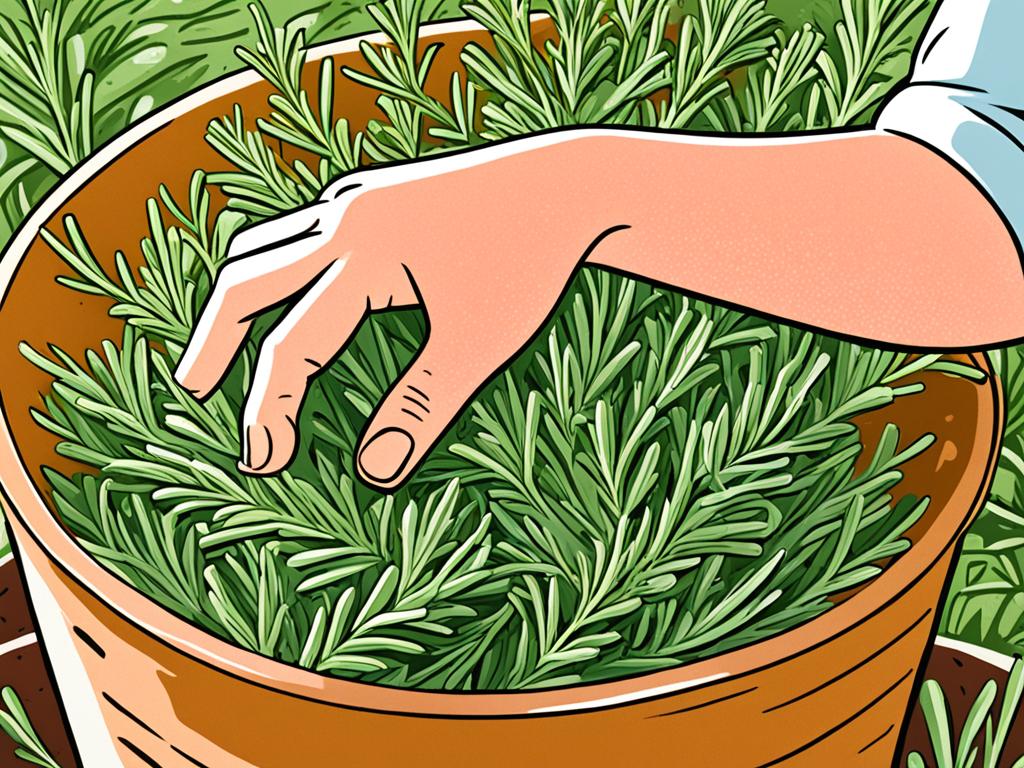 Harvesting Rosemary Tips