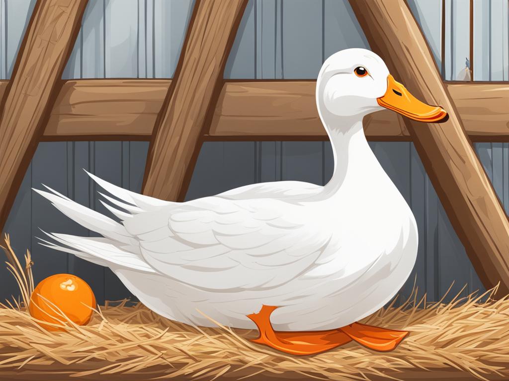 Healthy Duck Laying in Environment