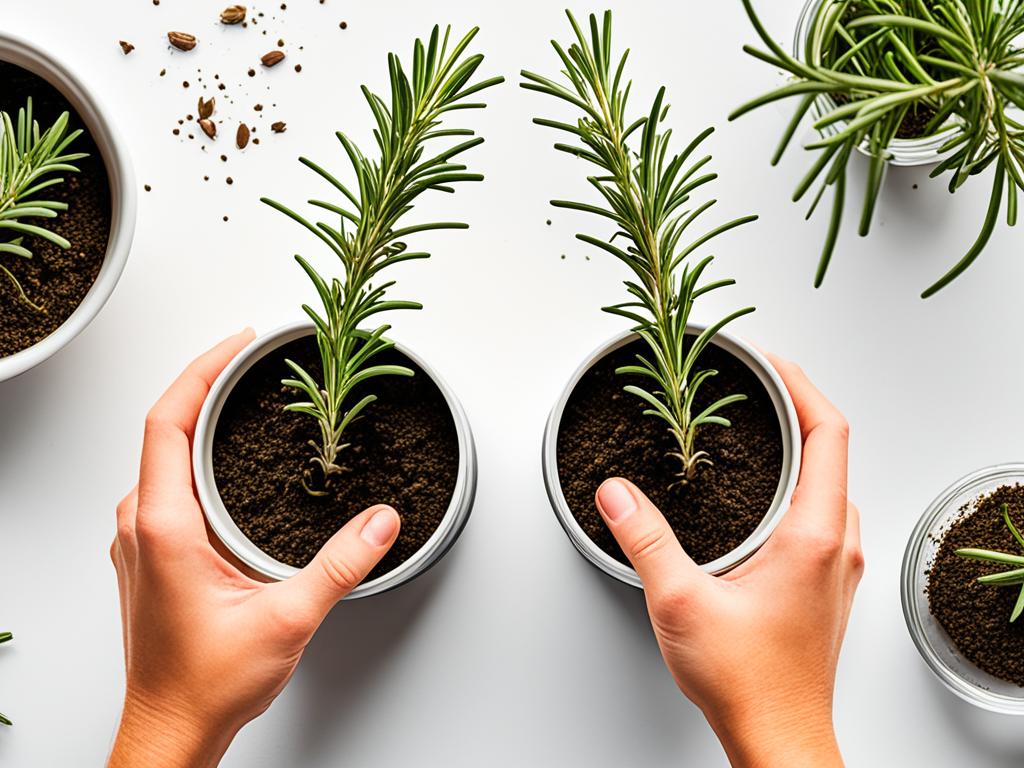 Propagating rosemary using cuttings