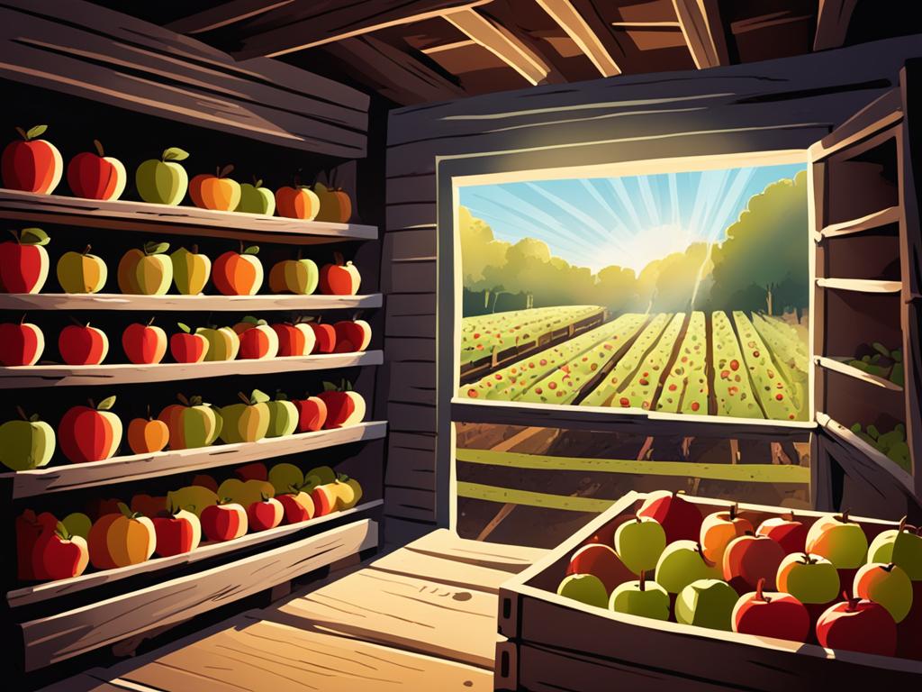 Root cellar apple storage