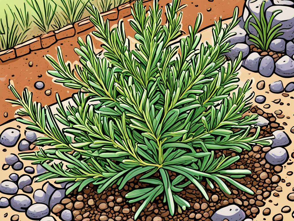 Rosemary thriving in optimal soil