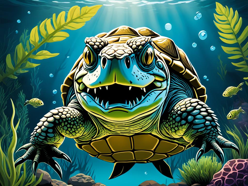 Snapping turtle in ambush