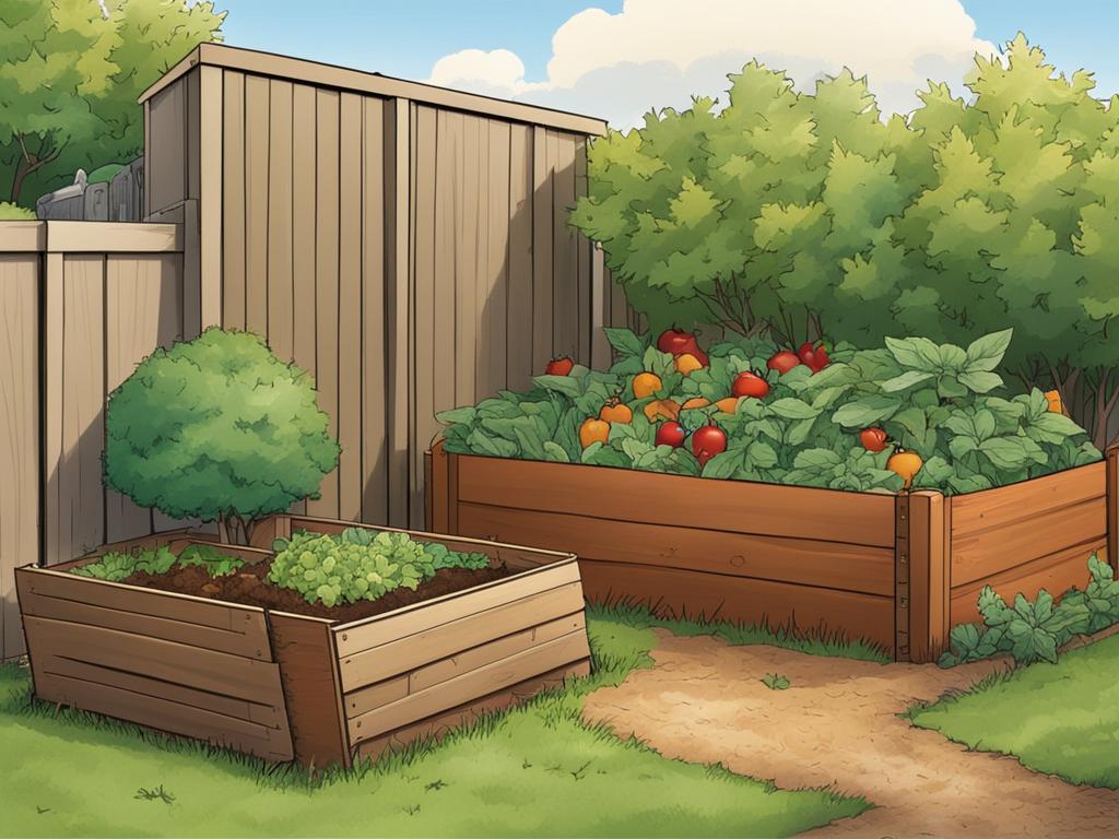 backyard composting bin placement