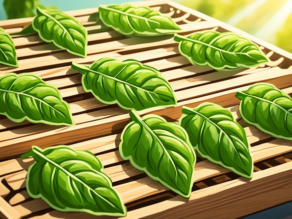 drying basil leaves drying basil leaves