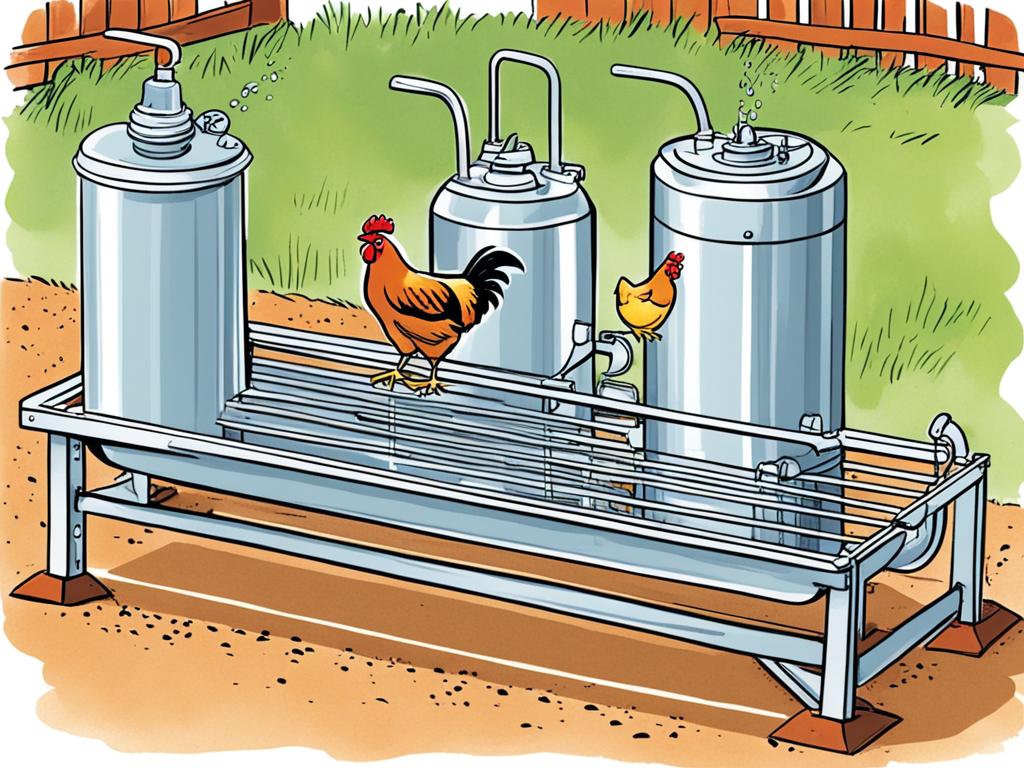 galvanized metal chicken waterers, plastic chicken waterers, nipple chicken waterers, homemade chicken waterers