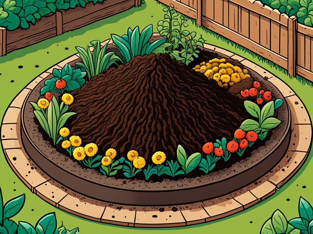 manure composting in garden soil