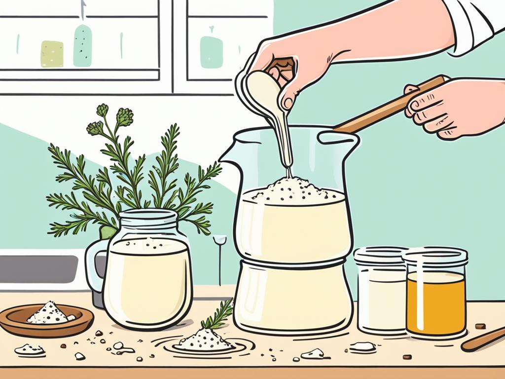 mixing soap ingredients