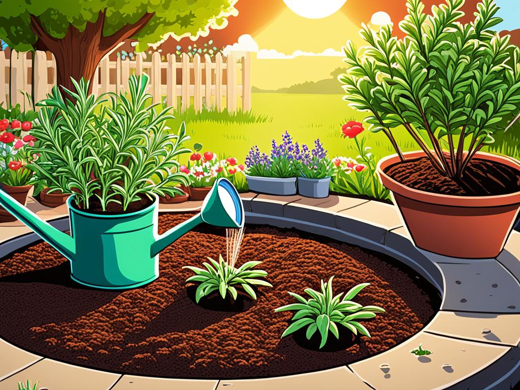 planting rosemary in garden