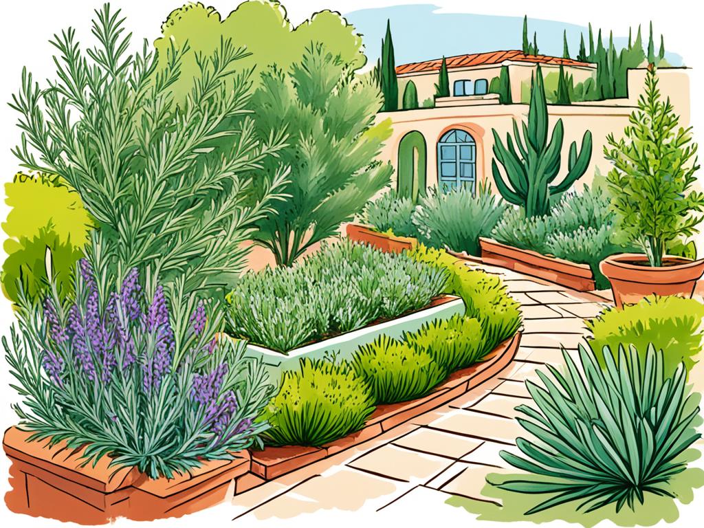 rosemary in a Mediterranean climate garden