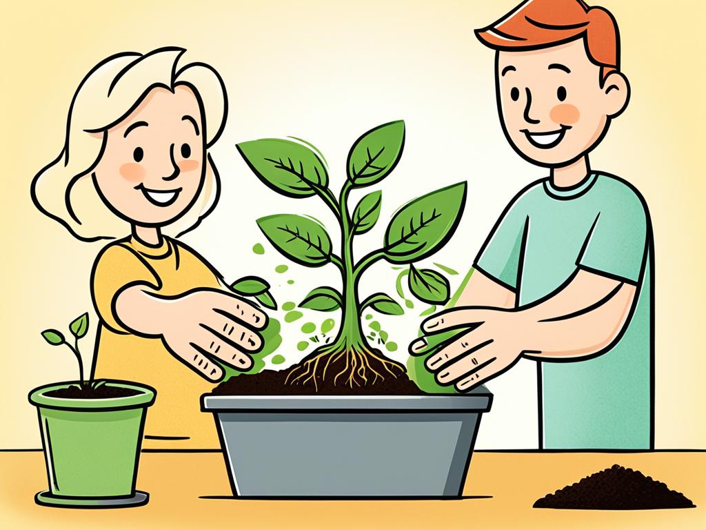 transplanting young plants